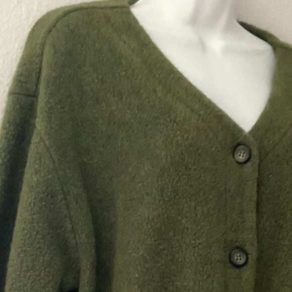 VINTAGE JANTZEN GREEN CARDIGAN WOOL BLEND SWEATER - Picture 14 of 16